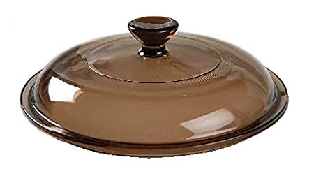 Corning Ware / Pyrex Amber Round Glass Lid ( Clear ) ( 6 7/8" Dia ) ( V-1.5-C )