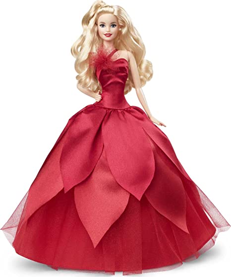 Barbie Signature 2022 Holiday Doll with Blonde Hair, Collectible Series, Includes Doll Stand and Displayable Packaging​​​​