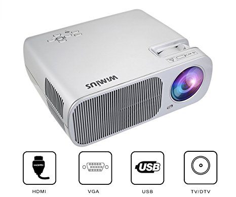 Projector, 5.0 Inch LCD TFT Panel 2600 Lumens Home Theater Projector Support 1080p with Free HDMI Cable for Home Cinema Movie TV Video Games - (Exclusive Silver)