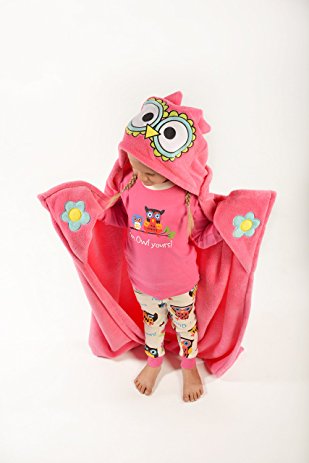 LazyOne Children's Critter Hooded Animal Blankets (One Size, Owl Blanket)