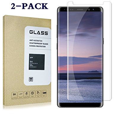 2 pack Galaxy Note8 Glass Screen Protector, [Case Friendly] [Updated Version] Screen Protector HD Glass Screen Protector for Samsung Galaxy Note8 Glass Clear -1
