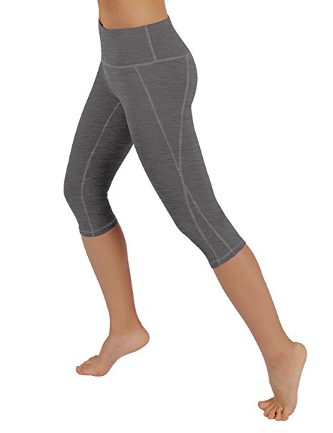 ODODOS Power Flex Yoga Capris Pants Tummy Control Workout Running 4 way Stretch Yoga Capris Leggings