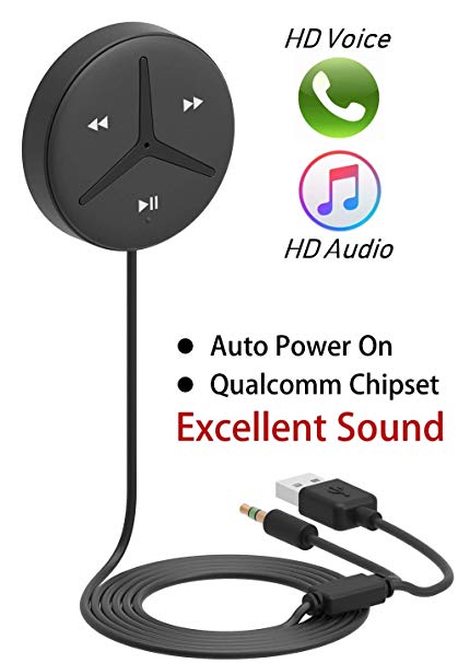 Aston SoundTek A1,Voice Assistant,Excellelnt Sound Quality,Aux Bluetooth 4.1 Car Kits,Bluetooth Receiver,Ground Loop Noise Isolator, Auto On,Microphone,Handsfree Call,Music Streaming for Car Audio