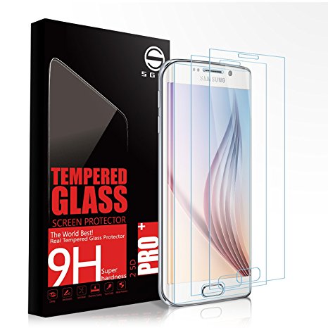 Samsung S6 Edge Glass Screen Protector SGIN, [3Pack]Highest Quality Premium Tempered Glass Anti-Scratch, Clear HD Screen Film for Samsung Galaxy S6 Edge(Not Full Screen Coverage)