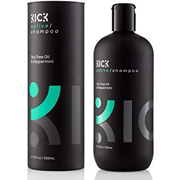 KICK Mens Shampoo - Tea Tree Oil and Peppermint Shampoo - Itchy Scalp Treatment   Sulfate Free Mens Shampoo for Thinning Hair -Powerful Anti Dandruff Shampoo for Men & Women, 250ml -17.75 ounces
