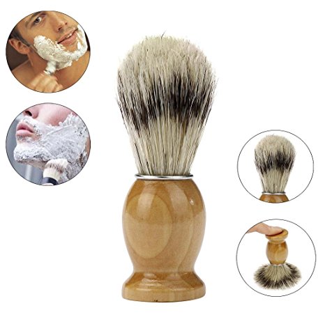 Badger Shaving Brush,Malloom Professional Barber Salon Shave Shaving Razor Brush Wood Handle Tool