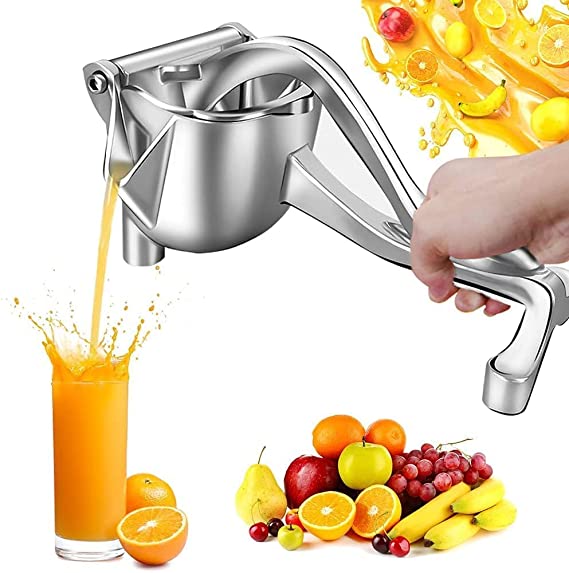 Farberware Hand Press Juicer Machine Aluminium Manual Fruit Squeezer Orange Juicer Heavy Duty Multipurpose Hand Manual Juicer Machine for Fruits, Ergonomic Handle Design (Aluminium)