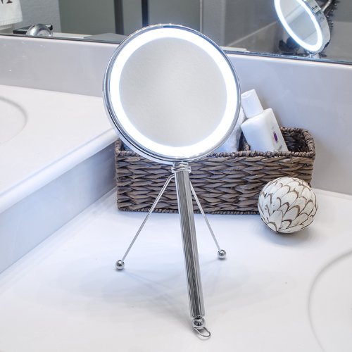 Pure Enrichment LED Lighted Double Sided Makeup Vanity Mirror with Adjustable Stand