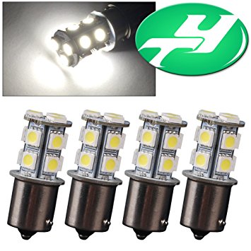 YINTATECH LED Car Lights Bulb 1156 BA15S 13-SMD 5050 Car RV Backup Reverse Light Bulbs 1141 1073 1093 1129 DC 12V White 6000K (Pack of 4)