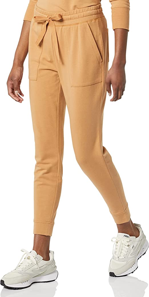 Daily Ritual Women's Terry Cotton and Modal Standard-Fit Patch-Pocket Drawstring Jogger