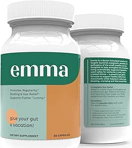 Emma Gut Health - Probiotic Laxative Replacement 60 capsules, regulates The stomach and intestines, cleanses and repairs The intestines, restores digestive function and relieves constipation.