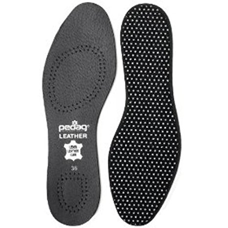 Pedag 2810 Vegetable Tanned Leather Insole Has Effective Active Charcoal Odor Protection, Black, Men's 15