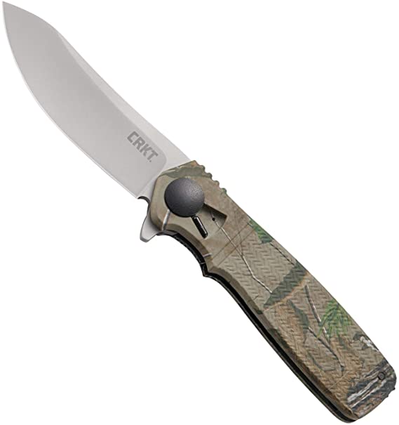 CRKT Homefront Hunt Folding Pocket Knife Take Apart Field Strip, Semi Skinner Blade, Flipper Open, Liner Lock, Camouflage Handle, Deep Carry Pocket Clip K265CXP