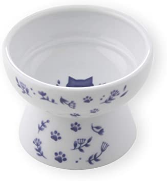 Necoichi Mini Raised Cat Food Bowl, Stress Free, Backflow Prevention, Dishwasher and Microwave Safe, Made to EC & ECC European Standard