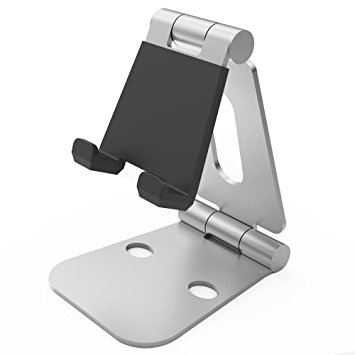 Hi-Tech Wireless Adjustable Tablet Stand,Foldable Aluminum Stand for Tablet,iPad,Smartphone-Silver