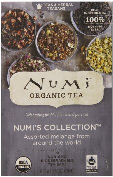 Numi Organic Tea Numis Collection Assorted Full Leaf Tea and Teasan 18 Count Tea Bags