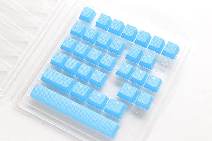 Ducky Keycaps 31 Set of Rubber Double Shot Backlit for Ducky Keyboards or MX Compatible - 31 Keycap Set - Blue