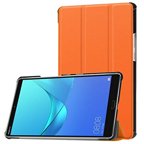 Huawei MediaPad M5 10.8 inch Case, Huawei MediaPad M5 8.4 inch Case, Gylint Smart Case Trifold Stand with Auto Sleep/Wake for Huawei MediaPad M5 8.4/10.8 inch Tablet (Orange, M5 8.4 inch)