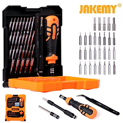 Jakemy JM-8160 33 in 1 with 24 Magnetic Driver kit, Precision Screwdriver & Socket Set with Tweezers, Extended Rod & Various Angle Veer for Household,PC, Mobile, Laptop, Electronic DIY Models and Othe