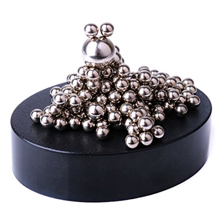 Glantop Magnetic Sculpture Desk Toy for Intelligence Development and Stress Relief (Set of 170 Balls, 1 Magnet Base)