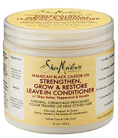 SheaMoisture Strengthen, Grow & Restore Leave-In Conditioner, Jamaican Black Castor Oil--16 oz (453 g)