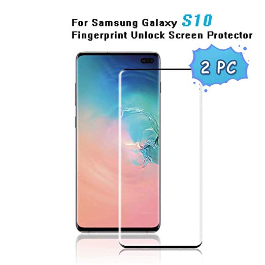 Galaxy S10(6.1in) Screen Protector Case-Friendly Ultra-Clear Bubble-Free Tempered Glass Screen Protector for Samsung Galaxy S10