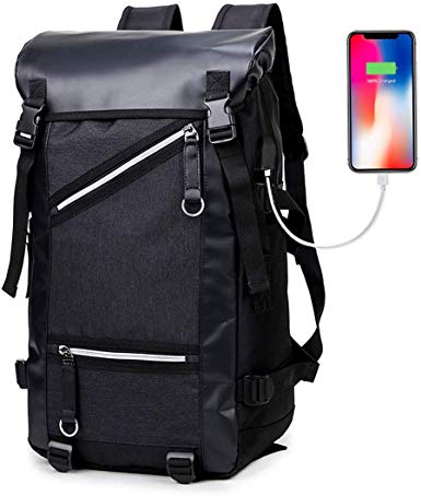Travel Laptop Backpack with USB Charging Port Outdoor College School Bag for/Men/Women Water Resistant Fits 15.6" Laptop