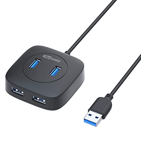 Portronics Mport 4A | Multiport USB Hub | 1X USB 3.0 Port | USB 2.0 | 3 X USB 2.0 Ports | Compatible with Laptops & PCs | Windows | Linux | 5GBPS Data Transfer | Space Saving Design(Black)