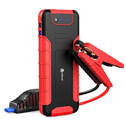 iClever 1300A Peak 18000mAh Car Jump Starter (up to 8L Gas or 6.5L Disel Engine), 12V Portable Auto Battery Booster with Smart Clip, Power Bank with QC3.0 and SmartID Output, Support QC 2.0 Charge in