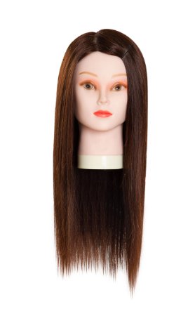 22 Inch Hairdressing 90% Professional Real Long Hair Training Head Cosmetology Mannequin Head W/clamp for College Salon and Professional Use