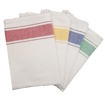Kitchen Dish Towels 6 Pack Assorted Professional Grade Super Absorbent 100 Cotton Vintage Stripe Size 20x 28 by Pacific Linens Assorted