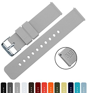 BARTON Quick Release Silicone - Choose Color & Width (16mm, 18mm, 20mm or 22mm) - Soft Rubber Watch Bands