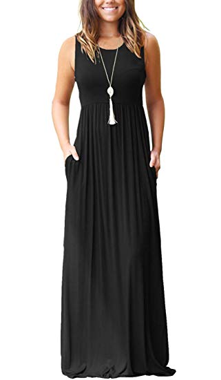 MISFAY Womens Summer Contrast Sleeveless Tank Top Floral Print Maxi Dress