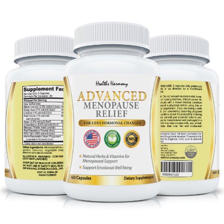 Best Menopause Relief Helps Reduce Menopausal and Perimenopause Symptoms - Hot Flashes and Night Sweats - Female Hormonal Support Supplement for Hormone Balance with Black Cohosh - 60 Capsules