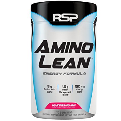 RSP AminoLean - Amino Energy   Fat Burner, Pre Workout, Amino Acids & Weight Loss Powder for Men & Women, Watermelon, 70 Servings