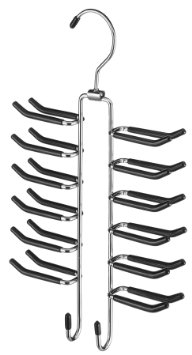 Whitmor 6021-187 Ebony Chrome Swivel Tie Hanger with Belt Loops