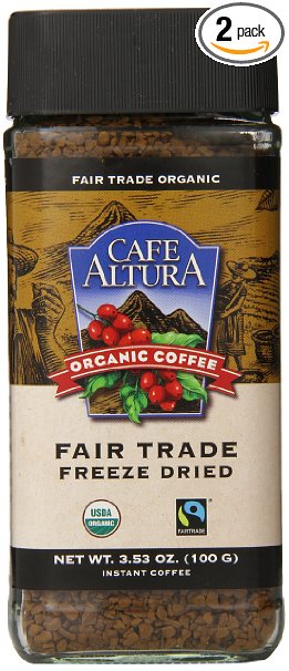 Cafe Altura Freeze Dried Instant Organic Coffee, 3.53 Ounce (Pack of 2)