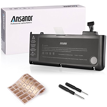 Ansanor® 6000mAh High Quality New Laptop Battery for Apple MacBook Pro 13" Unibody A1322 A1278 (Mid 2009 Mid 2010 early 2011 late 2011 mid 2012) MB990*/A MB990LL/A MB990J/A - [Li-Polymer 10.95V 65.5Wh] A1322
