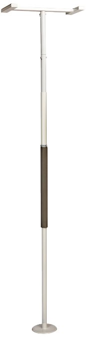 Stander Security Pole - Tension Mounted Floor to Ceiling Transfer Pole and Standing Aid  with Padded Grip  Fits ceilings 7-10  Lifetime Gaurantee Iceberg White