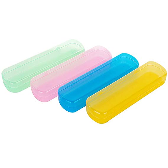 4PCS Plastic Toothpaste Toothbrush Holder Box Case Container Organizer for Travel Colour Random