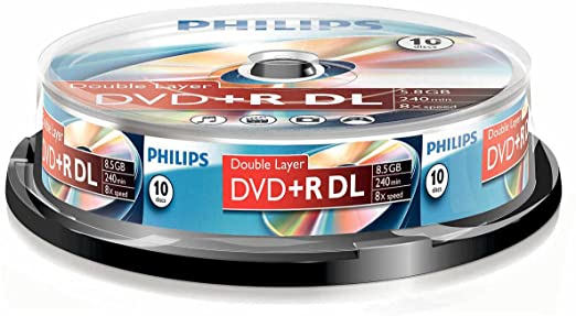 Philips 10x DVD R DL, 8.5GB/240min, 8x, DR8S8B10F_00