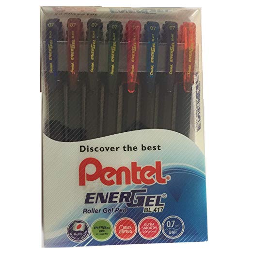 Pentel Colour Roller Gel Pen Set - Pack of 8 (Multicolour)