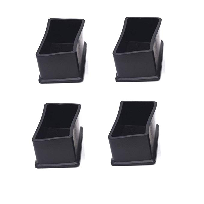 Antrader 4PCS Table Chair Leg Tips Rectangle Shaped Rubber PVC Furniture Pads Foot End Caps Covers Protectors 1" x 2"