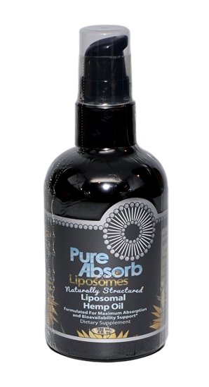 PureAbsorb Liposomal Hemp Oil, Phospholipid Encapsulation, 4 oz / 120 ml Bottle, Made in USA, Non-GMO, Vegan, Vegetarian