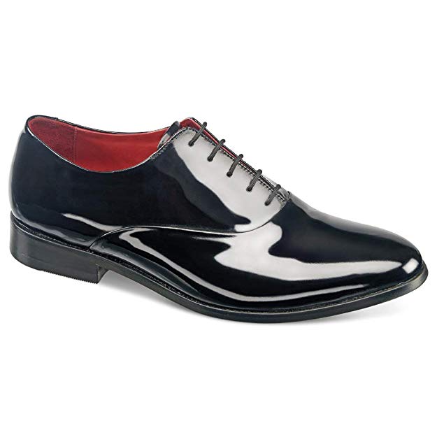 Samuel Windsor Men's Handmade Black Patent Italian Leather Formal Dress Shoe