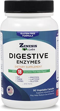 Digestive Enzymes - Amylase, Bromelain, Protease, Lipase & 14 Other Enzymes - 90 Capsules