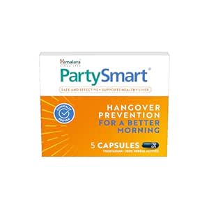 Himalaya PartySmart | 5 Capsules |Hangover Prevention For Better Morning| Supports Liver | Herbal Solution, Safe, Effective & Clinically Proven