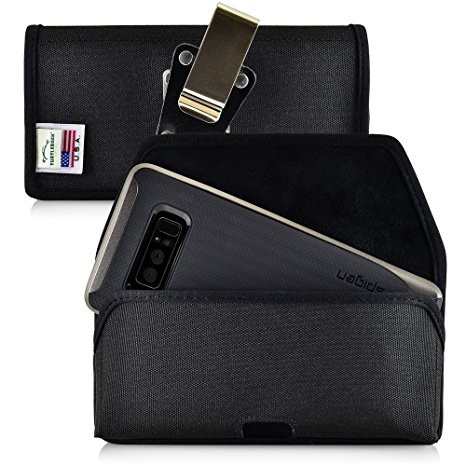 [Turtleback] Samsung Galaxy Note 8 Pouch, [Black] Horizontal Holster, Black Nylon Pouch w/ Heavy Duty Rotating Belt Clip - Made in the USA!
