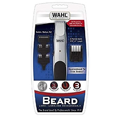 Beard Trimmer, Cord or Cordless with Self Sharpening Steel Blades with High carbon steel blades are precision ground to stay sharp longer