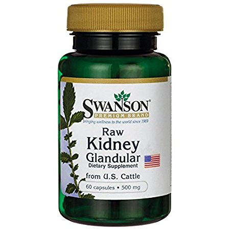 Swanson Raw Kidney Glandular 500 mg 60 Caps